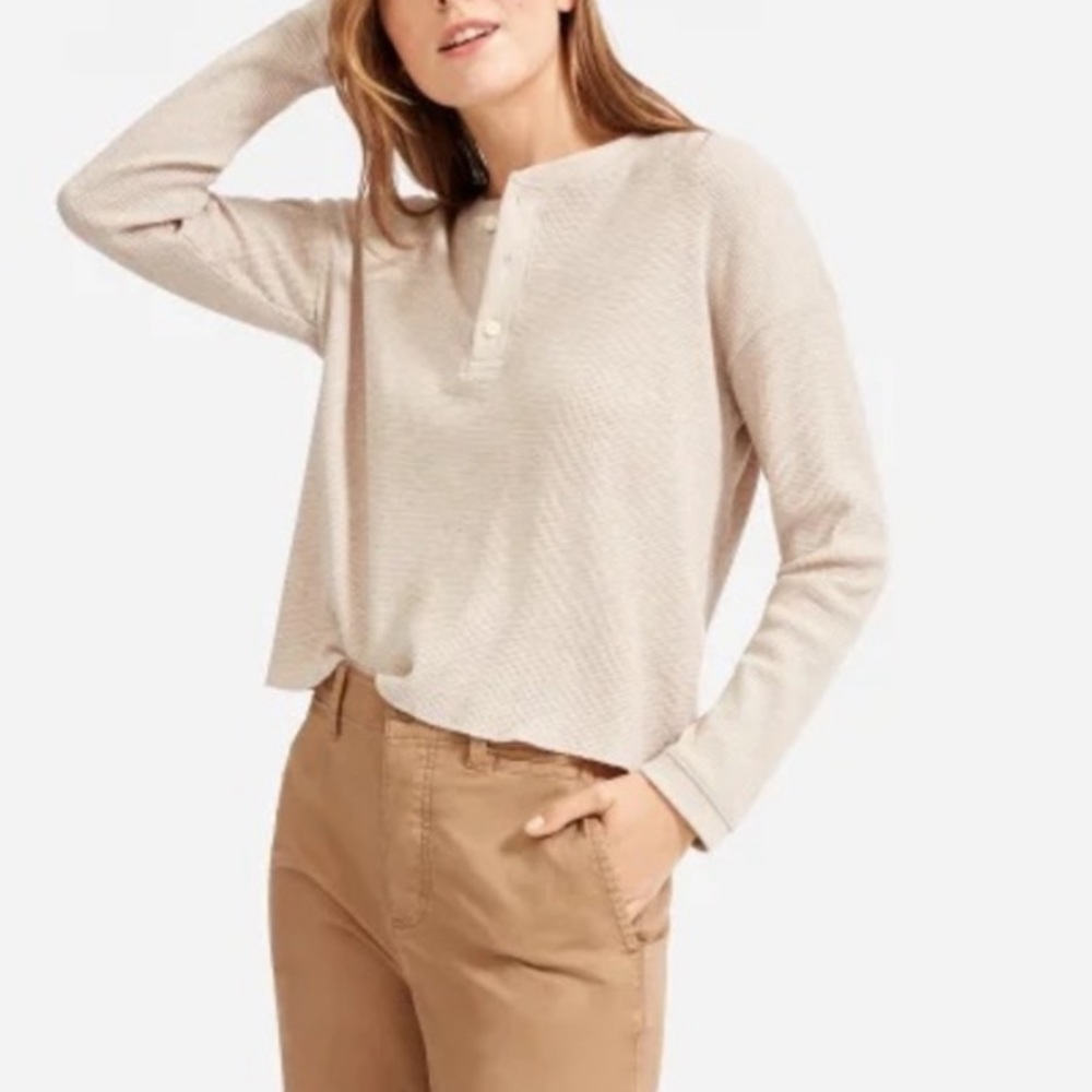 Everlane Cream Long Sleeve Top